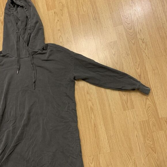 NSF Sweater Dress Womens Small Gray Hooded Asymmetrical Hem French Terry BOHO - Picture 3 of 16